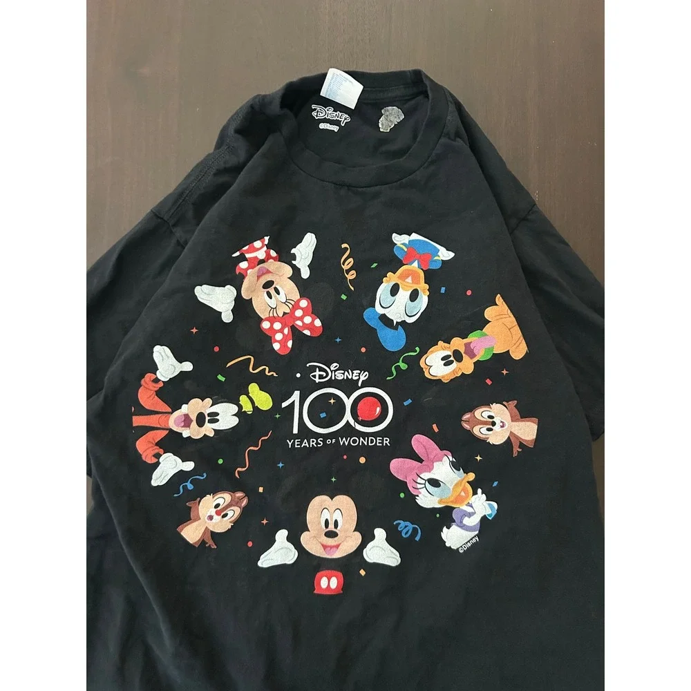 Disney 100 Years of Wonder T-Shirt Mens Medium Black Mickey Mouse Friends Tee